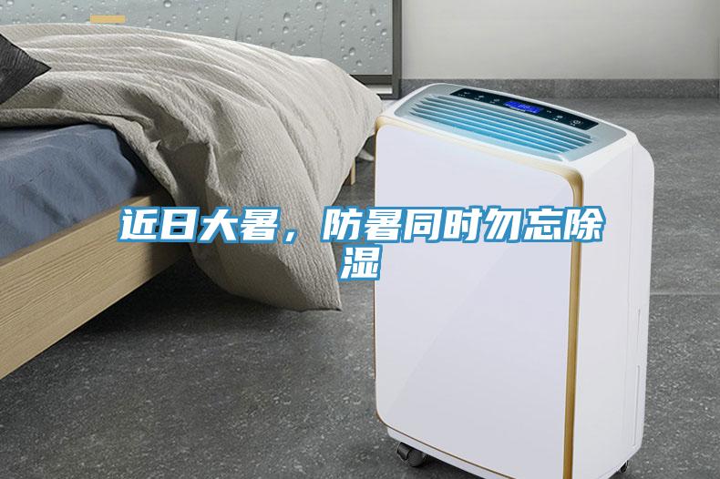 近日大暑，防暑同時勿忘除濕