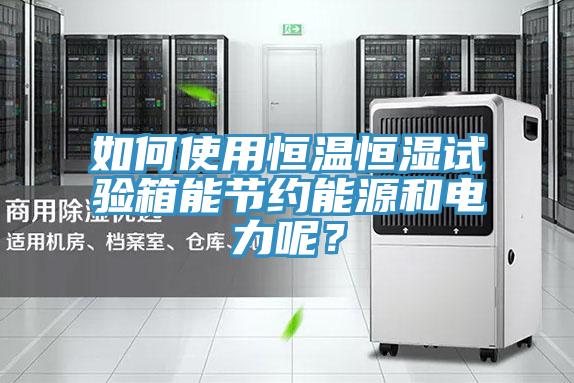 如何使用恒溫恒濕試驗箱能節約能源和電力呢？