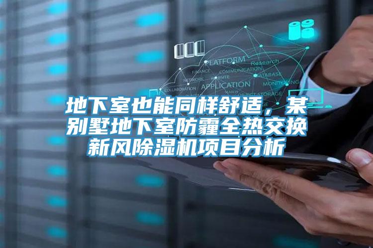 地下室也能同樣舒適，某別墅地下室防霾全熱交換新風91看片网站項目分析
